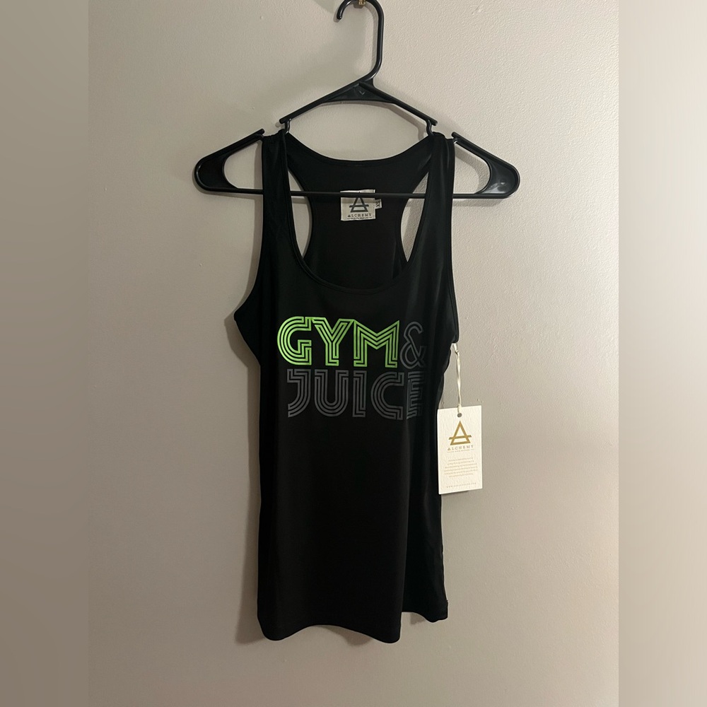 Alchemy Black gym & juice racer back workout tank top size extra small